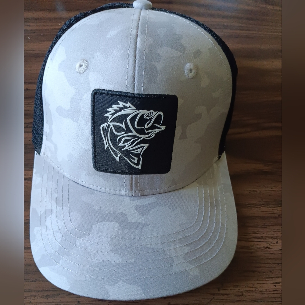 Gray Camo Cap with Fish Logo